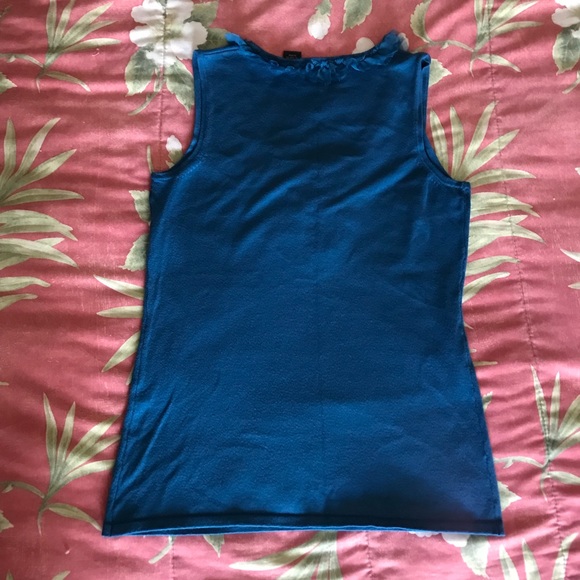 Aqua sleeveless ruffled top - Picture 5 of 5